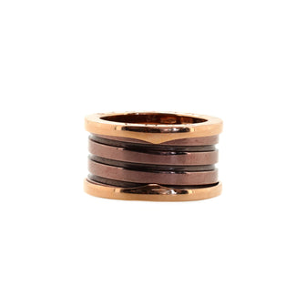 Bvlgari B.Zero1 Four Band Ring 18K Rose Gold and Ceramic Bronze