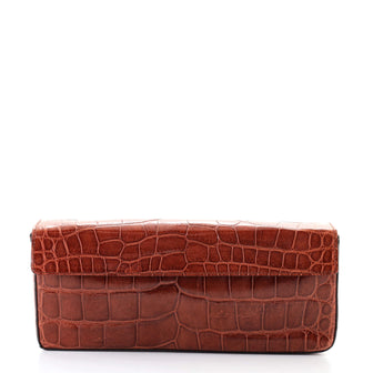 Prada Flap Clutch Crocodile Long