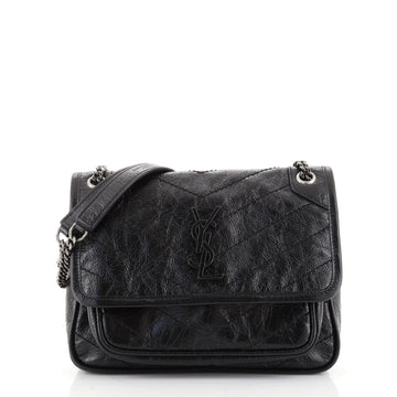 Saint Laurent Niki Chain Flap Bag Matelasse Chevron Leather Baby
