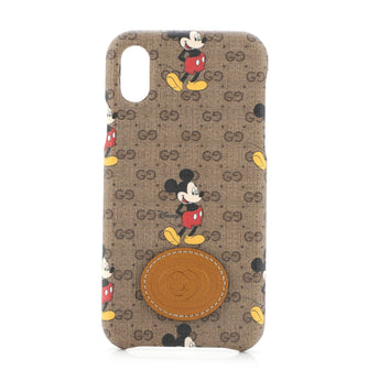 Gucci Disney Mickey Mouse iPhone Case Printed Mini GG Coated Canvas X/XS