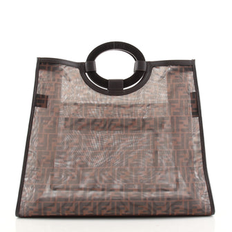 Fendi Runaway Shopper Tote Zucca Mesh Large