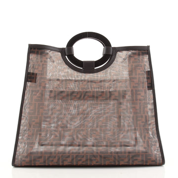 Fendi Runaway Shopper Tote Zucca Mesh Large