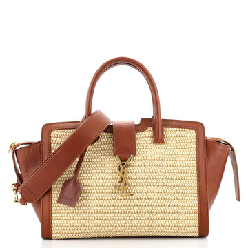 Saint Laurent Monogram Cabas Downtown Raffia and Leather Baby