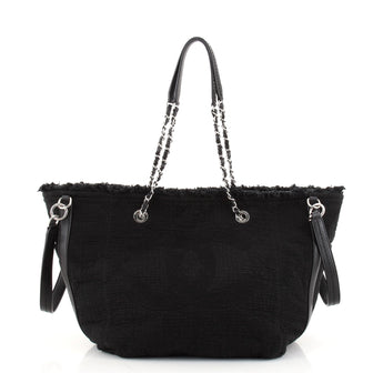 Chanel Double Face Deauville Tote Fringe Quilted Canvas Small