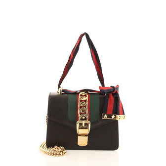 Gucci Sylvie Chain Shoulder Bag Leather Mini