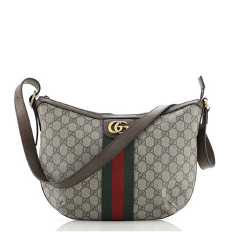 Gucci Ophidia Half Moon Hobo GG Coated Canvas Small