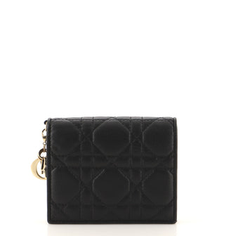 Christian Dior Lady Dior French Wallet Cannage Quilt Leather Compact