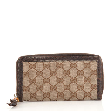 Gucci Bamboo Zip Wallet GG Canvas Long