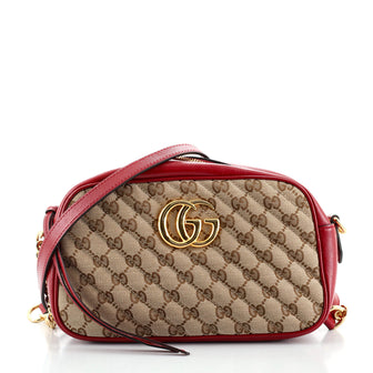 Gucci GG Marmont Shoulder Bag Diagonal Quilted GG Canvas Small