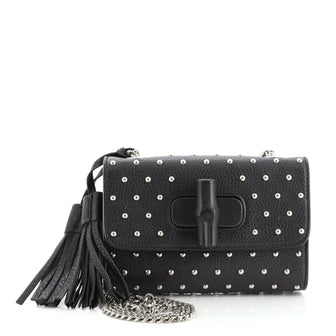 Gucci Miss Bamboo Shoulder Bag Studded Leather Small