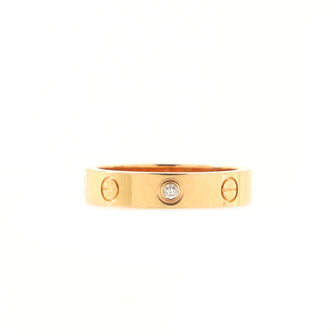 Cartier Love Band 1 Diamond Ring 18K Rose Gold with Diamond