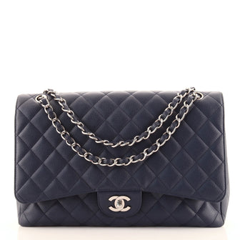 Chanel Classic Single Flap Bag Quilted Caviar Maxi