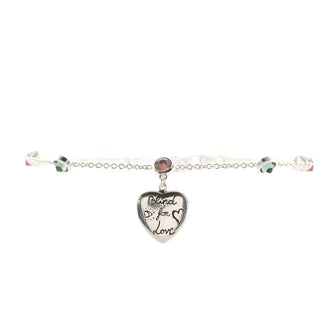 Gucci Blind For Love Bracelet Sterling Silver with Pink and Green Zirconia