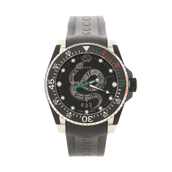 Gucci Snake Dive Quartz Watch Stainless Steel and Rubber 40