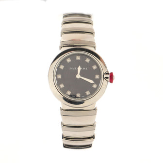 Bvlgari LVCEA Tubogas Quartz Watch Stainless Steel with Diamond Markers 28