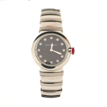 Bvlgari LVCEA Tubogas Quartz Watch Stainless Steel with Diamond Markers 28