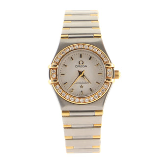 Omega Constellation Quartz Watch Stainless Steel and Rose Gold with Diamond Bezel 23