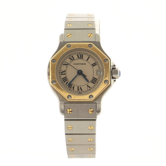 Cartier Santos De Cartier Octagon Quartz Watch Stainless Steel and Yellow Gold 25