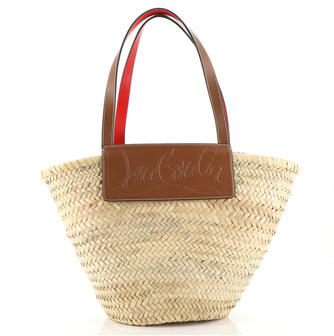 Christian Louboutin Loubishore Tote Straw with Leather Large