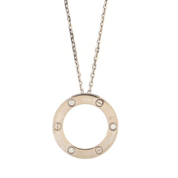 Cartier 3 Diamonds Love Pendant Necklace 18K White Gold and Diamonds