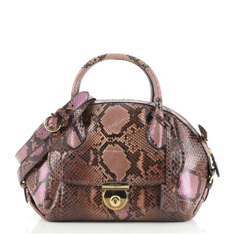 Salvatore Ferragamo Fiamma Satchel Python Medium