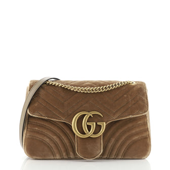 Gucci GG Marmont Flap Bag Matelasse Velvet Medium