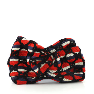 Gucci Sylvie Web Headband GG Velvet Embroidered Polyester
