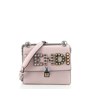 Fendi Kan I Bag Embellished Applique Leather Small