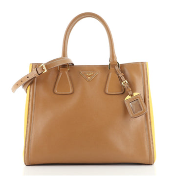 Prada Bicolor Lux Convertible Open Tote Saffiano Leather Medium
