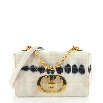 Christian Dior Caro Bag Cannage Quilt Printed Denim Small