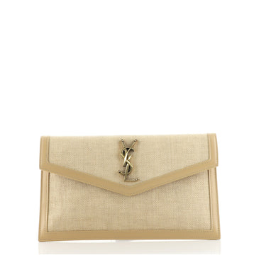 Saint Laurent Uptown Pouch Woven Raffia