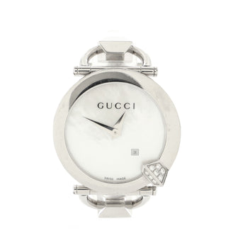 Gucci Chiodo Quartz Watch Stainless Steel with Diamonds and Mother of Pearl 35