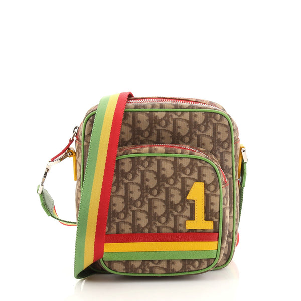 Christian Dior Vintage Rasta Front Pocket Crossbody Bag Diorissimo