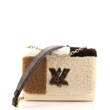 Louis Vuitton Twist Handbag Teddy Fleece with Epi Leather MM