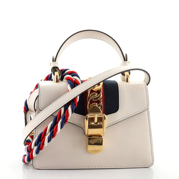 Gucci Sylvie Top Handle Bag Leather Mini