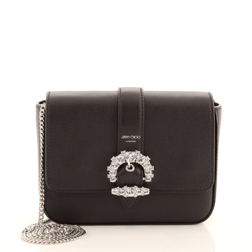 Jimmy Choo Cheri Crossbody Bag Leather with Crystal Buckle Small