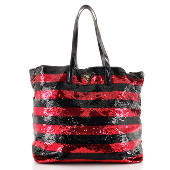 Prada Open Tote Sequins Large