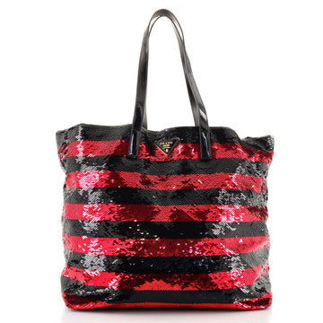 Prada Open Tote Sequins Large