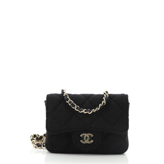 Chanel Classic Flap Chain Waist Bag Quilted Jersey Mini