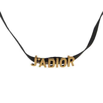 Christian Dior J'Adior Choker Necklace Grosgrain Ribbon and Metal