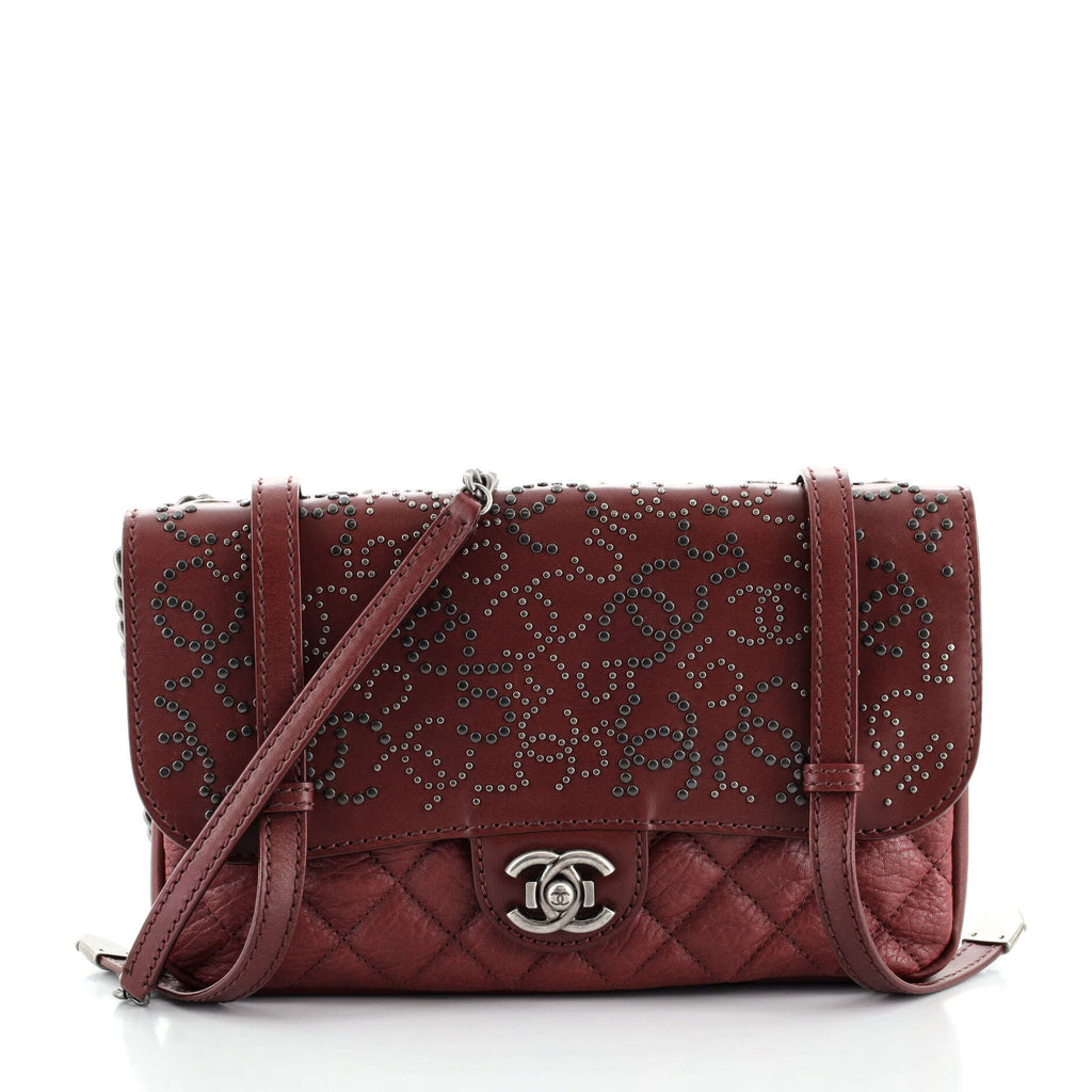 Chanel Paris-Dallas Western Flap Bag Studded Lambskin and Quilted Calfskin  Small Red 893924