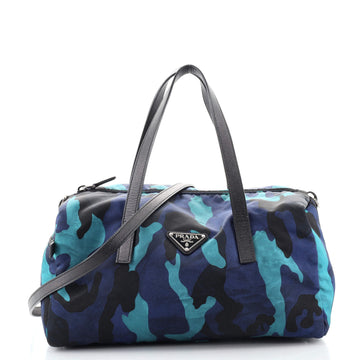 Prada Convertible Camouflage Boston Bag Printed Tessuto Small