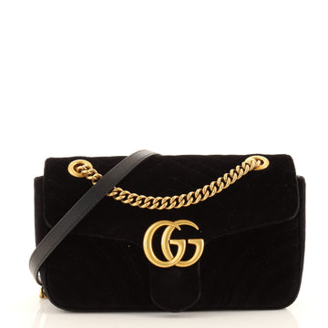 Gucci GG Marmont Flap Bag Matelasse Velvet Small