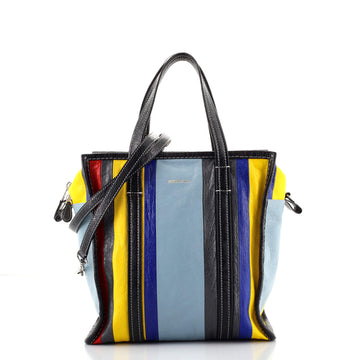 Balenciaga Bazar Convertible Tote Striped Leather Small