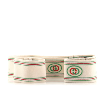 Gucci Logo Headband and Wristband Set Elastic