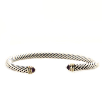 David Yurman Cable Classic Bracelet Sterling Silver with 14K Yellow Gold and Amethyst 5mm