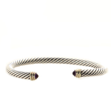 David Yurman Cable Classic Bracelet Sterling Silver with 14K Yellow Gold and Amethyst 5mm
