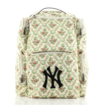 Gucci MLB Front Pocket Backpack Printed Satin with Applique Medium