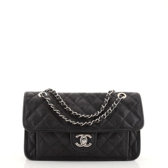 Black Leather Quilted 'Riviera' Handbag