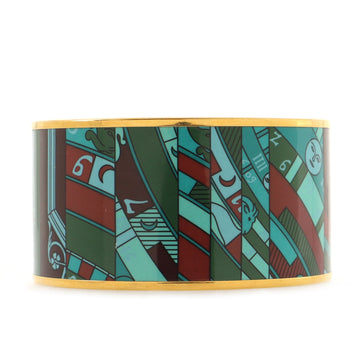 Hermes Bangle Bracelet Printed Enamel Extra Wide